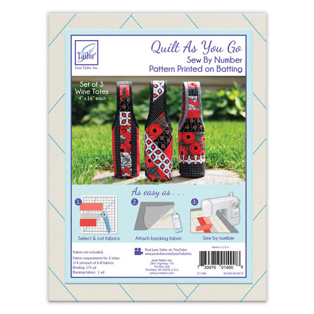 Wine Totes Quilt As You Go Preprinted Batting Primary Image