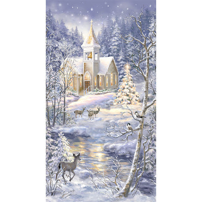 Winter Blessing - Church in Snow Multi Panel