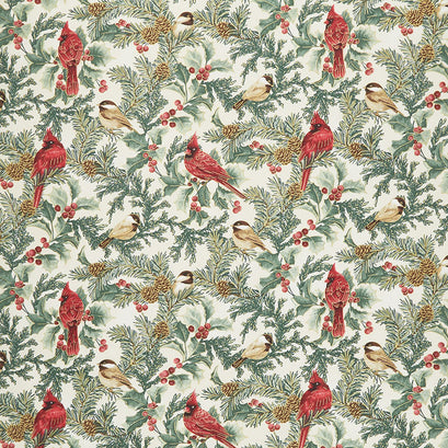 Winter Elegance - Cardinal Elegance Natural Yardage