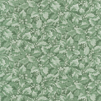 Winter Elegance - Holly Berries Medium Green Yardage