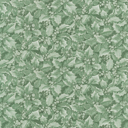 Winter Elegance - Holly Berries Medium Green Yardage