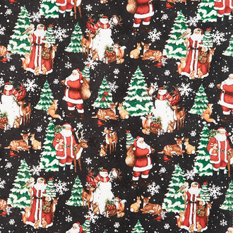 Winter Forest - Scenic Black Yardage
