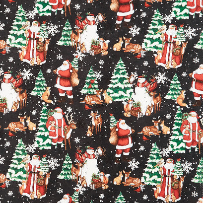 Winter Forest - Scenic Black Yardage
