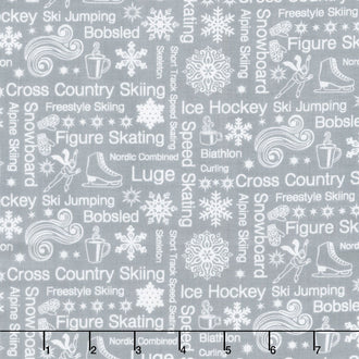 Winter Games - Text Grey Yardage