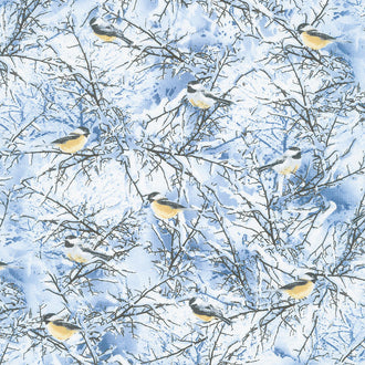 Winter Hike - Winter Chickadees Blue Yardage