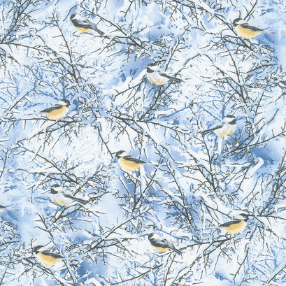 Winter Hike - Winter Chickadees Blue Yardage