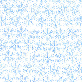 Winter Sky Batiks - Snowflake Hexagon White Yardage