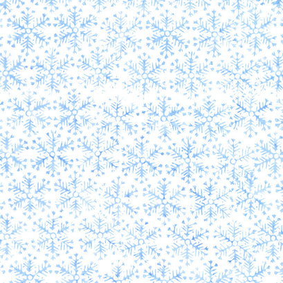 Winter Sky Batiks - Snowflake Hexagon White Yardage
