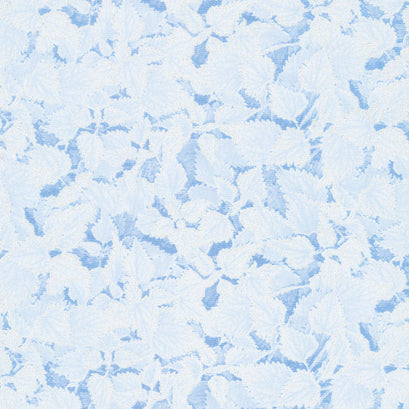 Winter Small Leaves White Metallic Yardage