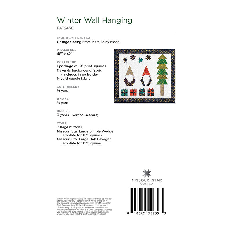 Winter Wall Hanging Pattern by Missouri Star