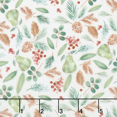 Winter Woods - Bountiful in White Yardage