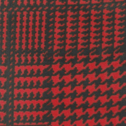Winterfleece Prints Plaids and Checks - Houndstooth Plaid Red Yardage