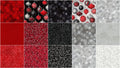 Winter's Grandeur 7 Scarlet Metallic Fat Quarter Bundle