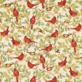 Winter's Grandeur 8 - Holiday Birds Leaves Metallic Yardage Primary Image