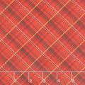 Winter's Grandeur 8 - Holiday Plaid Gold Red Metallic Yardage