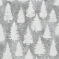 Winter's Grandeur 8 - Silver Pine Trees Grey Metallic Yardage Primary Image