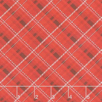 Winter's Grandeur 8 - Silver Plaid Scarlet Metallic Yardage