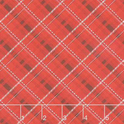 Winter's Grandeur 8 - Silver Plaid Scarlet Metallic Yardage
