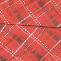 Winter's Grandeur 8 - Silver Plaid Scarlet Metallic Yardage Alternative View #1