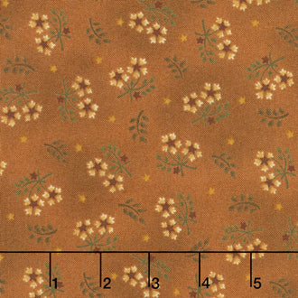 Wit & Wisdom - Floral Sprays Orange Yardage
