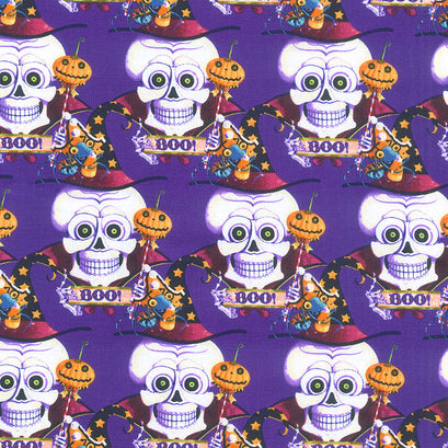 Witchful Thinking - Skulls Purple Yardage