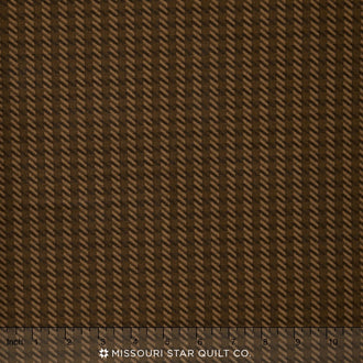 Woolies Flannel - Brown Hashmark Plaid Yardage