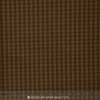 Woolies Flannel - Brown Hashmark Plaid Yardage