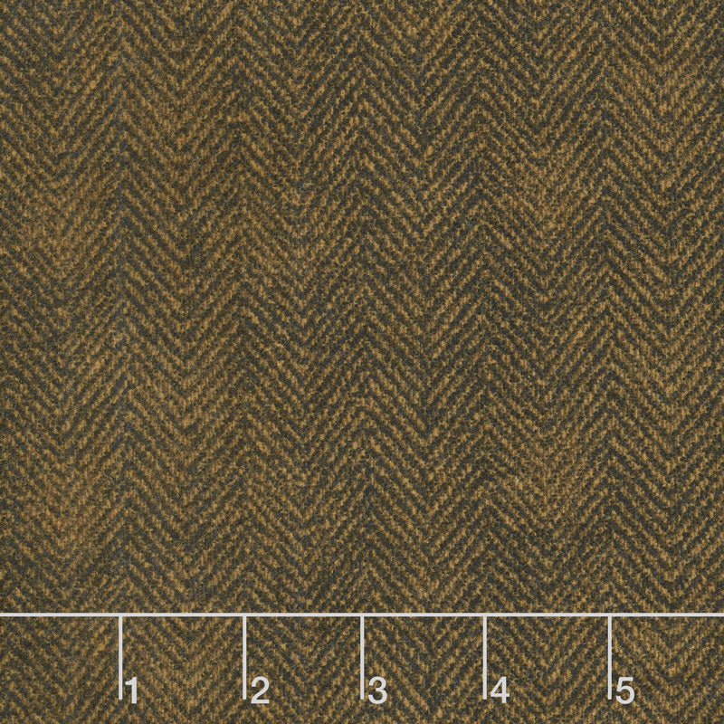 Woolies Flannel - Herringbone Brown Yardage