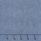 Woolies Flannel - Herringbone Dusty Blue Yardage
