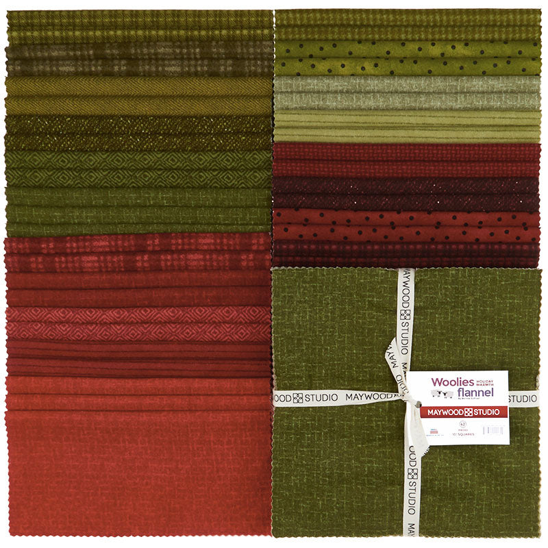 Woolies Flannel Holiday Warmth 10" Squares