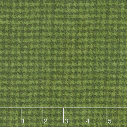 Woolies Flannel - Houndstooth Dark Green Yardage