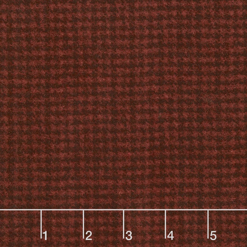 Woolies Flannel - Houndstooth Dark Red Yardage