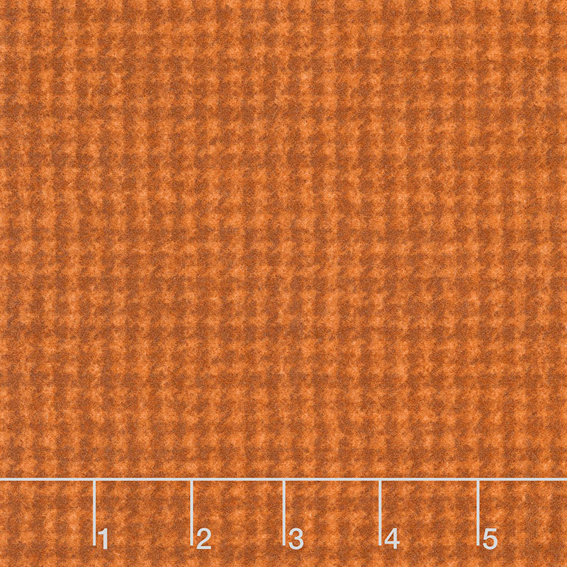 Woolies Flannel - Houndstooth Orange Yardage