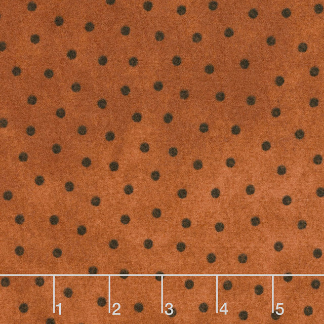 Woolies Flannel - Polka Dots Burnt Orange Yardage