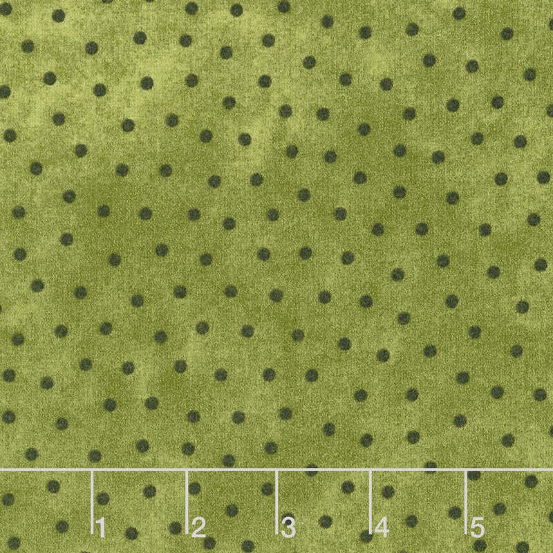 Woolies Flannel - Polka Dots Green Yardage