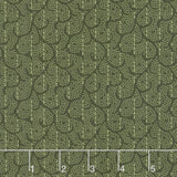 Woolies Heritage Flannel - Stitched Scroll Green Yardage Primary Image