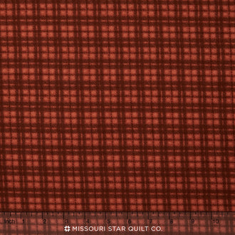 Woolies II Flannel - Plaid Red Orange Yardage