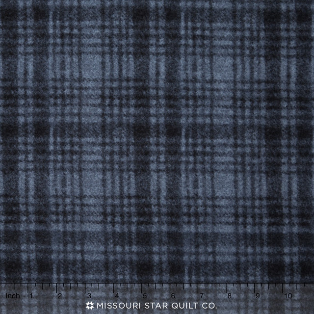 Woolies II Flannel - Windowpane Dark Navy Yardage