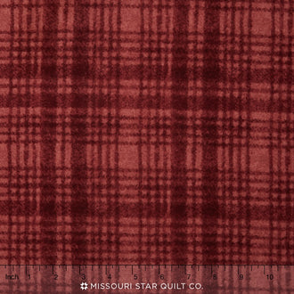 Woolies II Flannel - Windowpane Dark Red Yardage