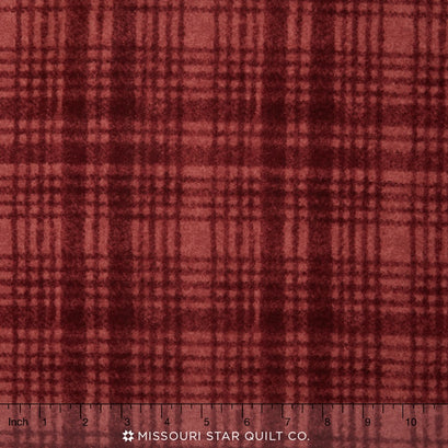 Woolies II Flannel - Windowpane Dark Red Yardage
