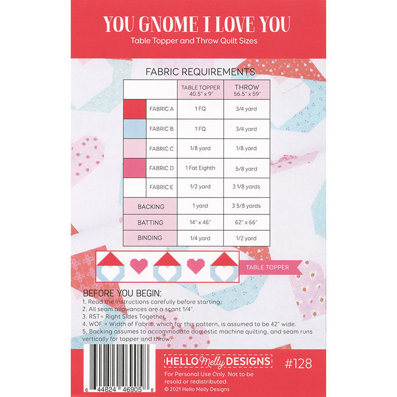 You Gnome I Love You Quilt Pattern
