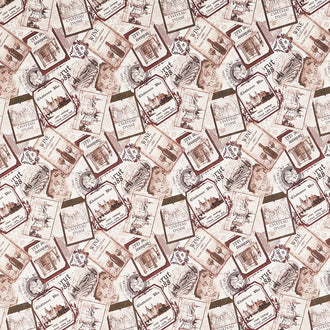 You Had Me at Wine - Wine Labels Beige Multi Digitally Printed Yardage