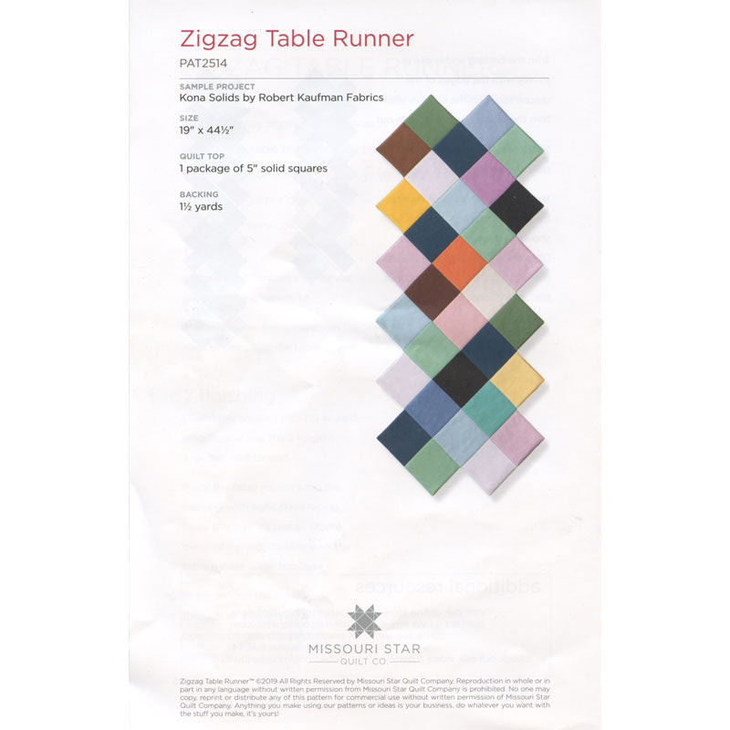 Zig Zag Table Runner Pattern by Missouri Star