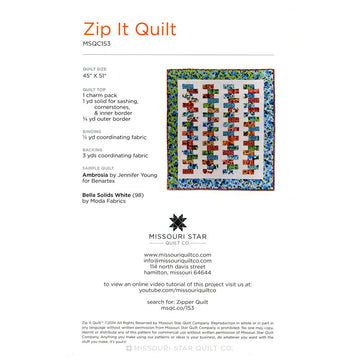 Zip It Quilt Pattern by Missouri Star