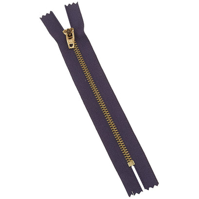Zipper 6" - Brass Navy