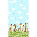 Zoe the Giraffe - Giraffe Border Print Aqua Yardage